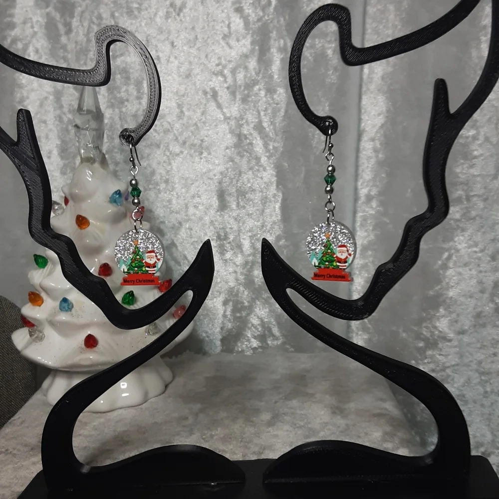 Handmade Snowglobe Christmas Earrings 2.5